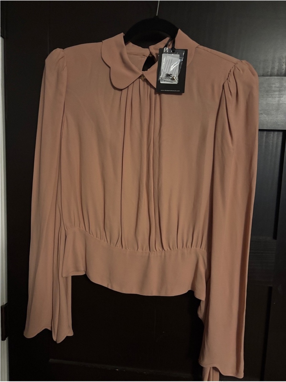 Elisabetti Fanchi Dusty Rose Peter Pan Collar Blouse NWT size 44